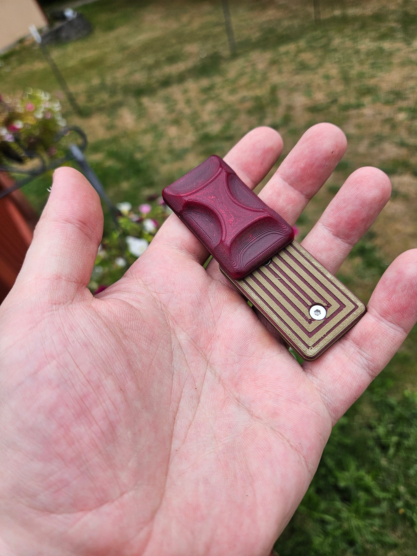 Kristin V4 Ivy Edit Modular - Blood of My Enemies Red PLA, Burgundy Stainless Steel PLA (ferrous), Brass PLA
