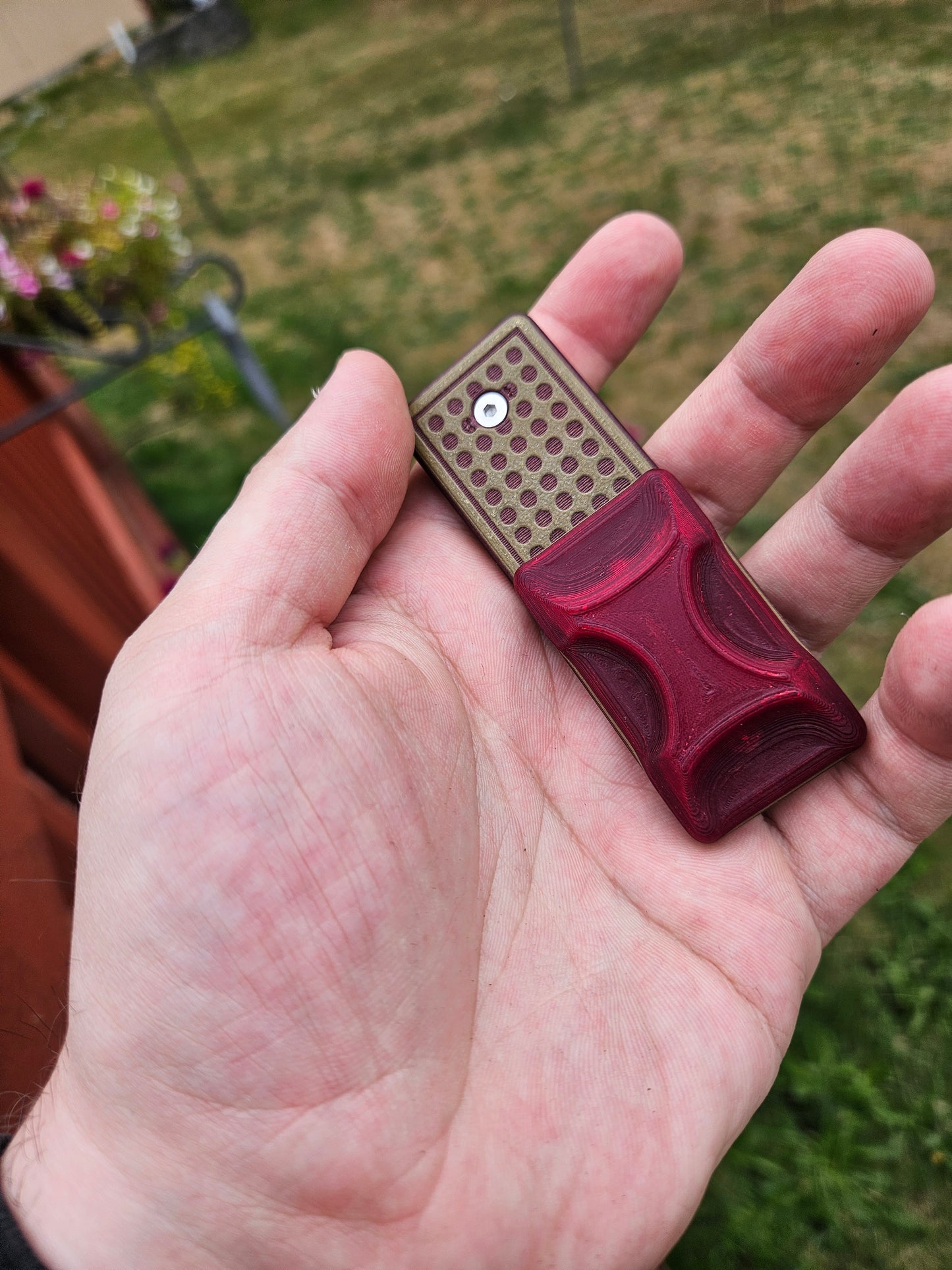 Kristin V4 Ivy Edit Modular - Blood of My Enemies Red PLA, Burgundy Stainless Steel PLA (ferrous), Brass PLA